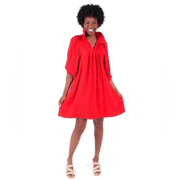 Emily McCarthy‎ Stella Dress Small cranberry red NWT - Picture 2 of 16